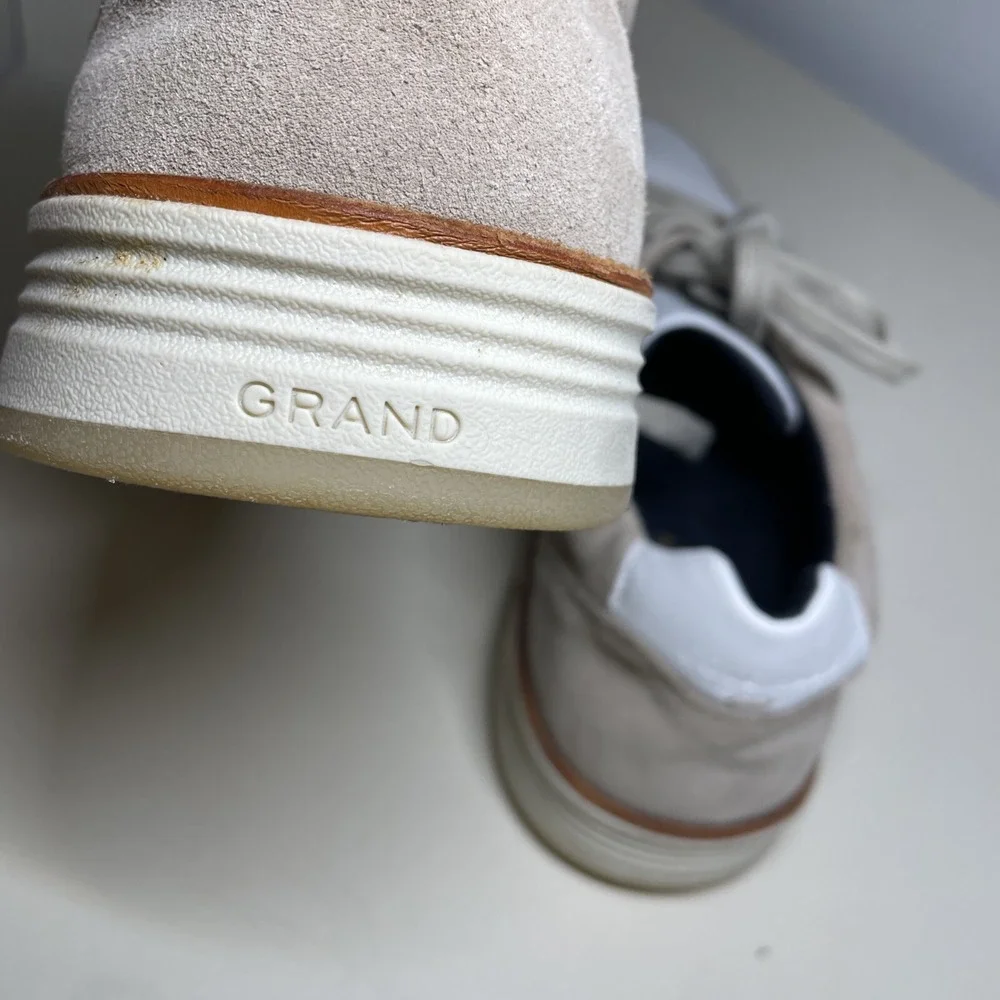 Cole Haan Grand C31033 Leather Crosscourt Crafted Pumice Stone/Ivory Men's 11M